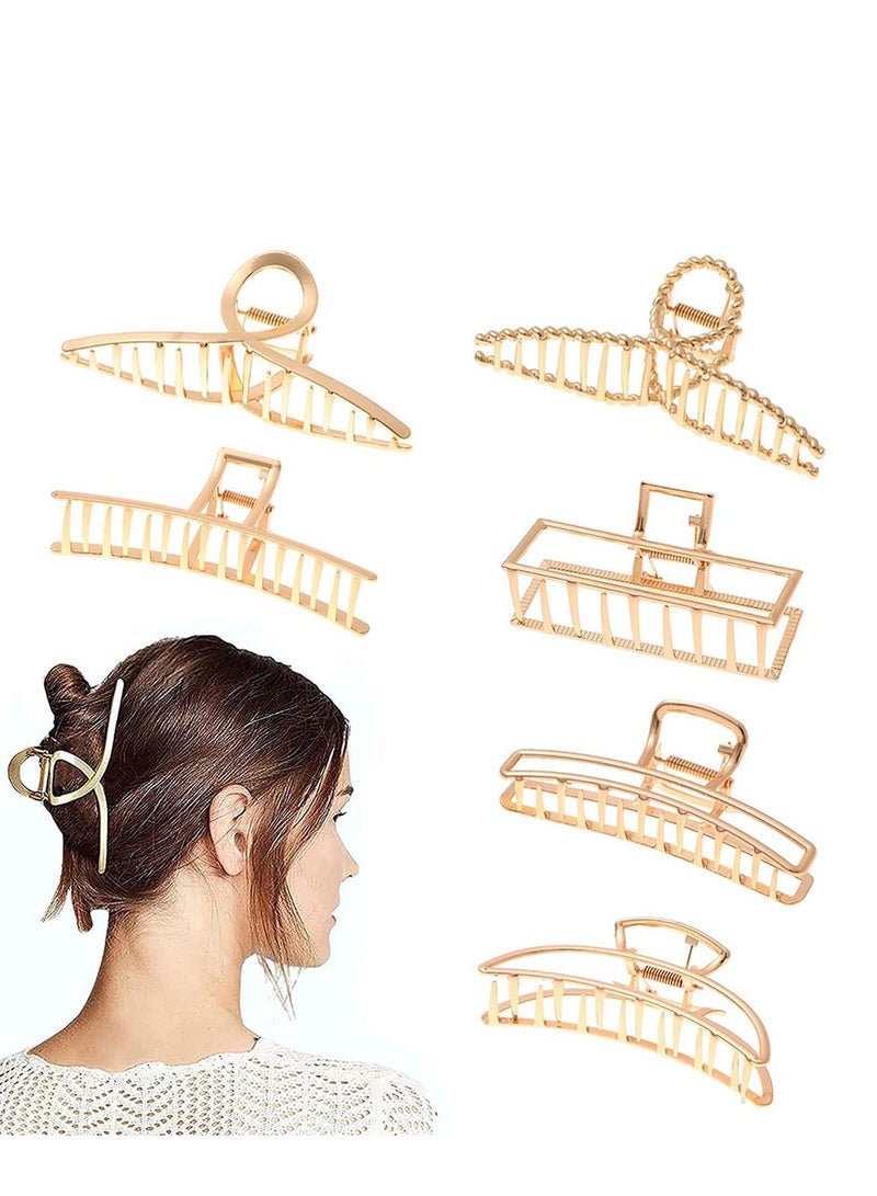 SYOSI Metal Hair Claw Clips, Large Gold Hair Clips, Premium Matte Gold Claw Clip, Non-slip Metal Hair Claw Clip, Suitable for Women Thinner and Girls with Any Hairstyles and Hair Types - Image 1