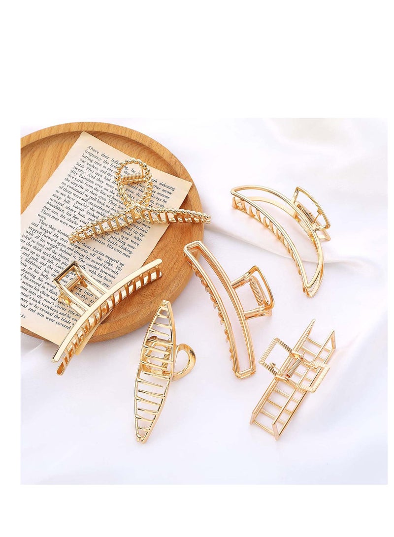 SYOSI Metal Hair Claw Clips, Large Gold Hair Clips, Premium Matte Gold Claw Clip, Non-slip Metal Hair Claw Clip, Suitable for Women Thinner and Girls with Any Hairstyles and Hair Types - Image 5