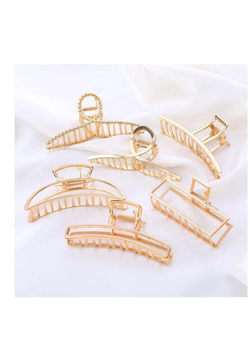 SYOSI Metal Hair Claw Clips, Large Gold Hair Clips, Premium Matte Gold Claw Clip, Non-slip Metal Hair Claw Clip, Suitable for Women Thinner and Girls with Any Hairstyles and Hair Types - Image 3