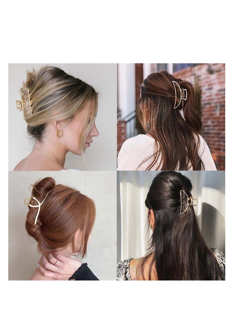 SYOSI Metal Hair Claw Clips, Large Gold Hair Clips, Premium Matte Gold Claw Clip, Non-slip Metal Hair Claw Clip, Suitable for Women Thinner and Girls with Any Hairstyles and Hair Types - Image 4