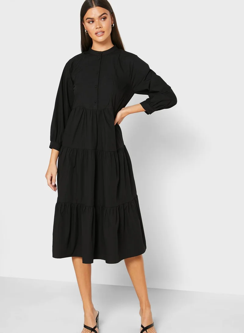 PIECES High Neck Tiered Dress
