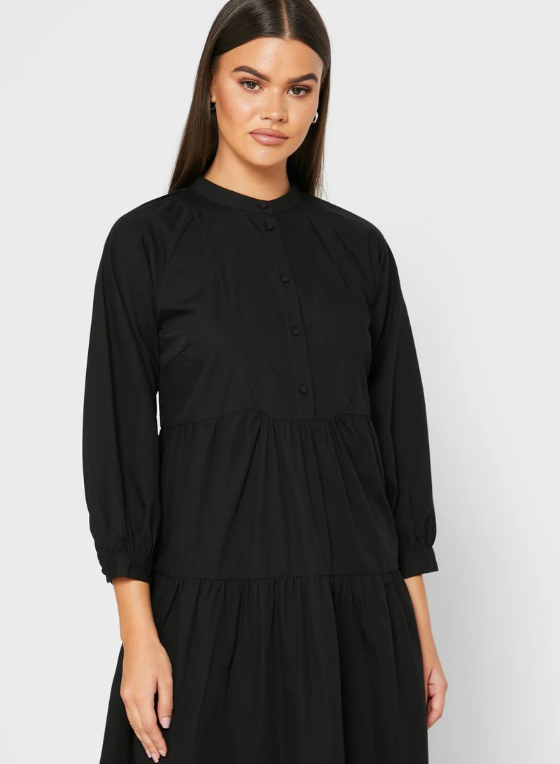 PIECES High Neck Tiered Dress
