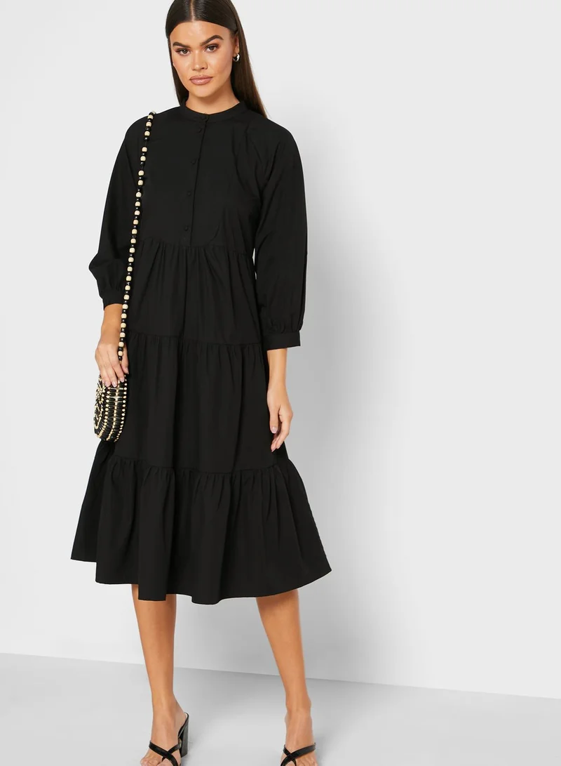 PIECES High Neck Tiered Dress