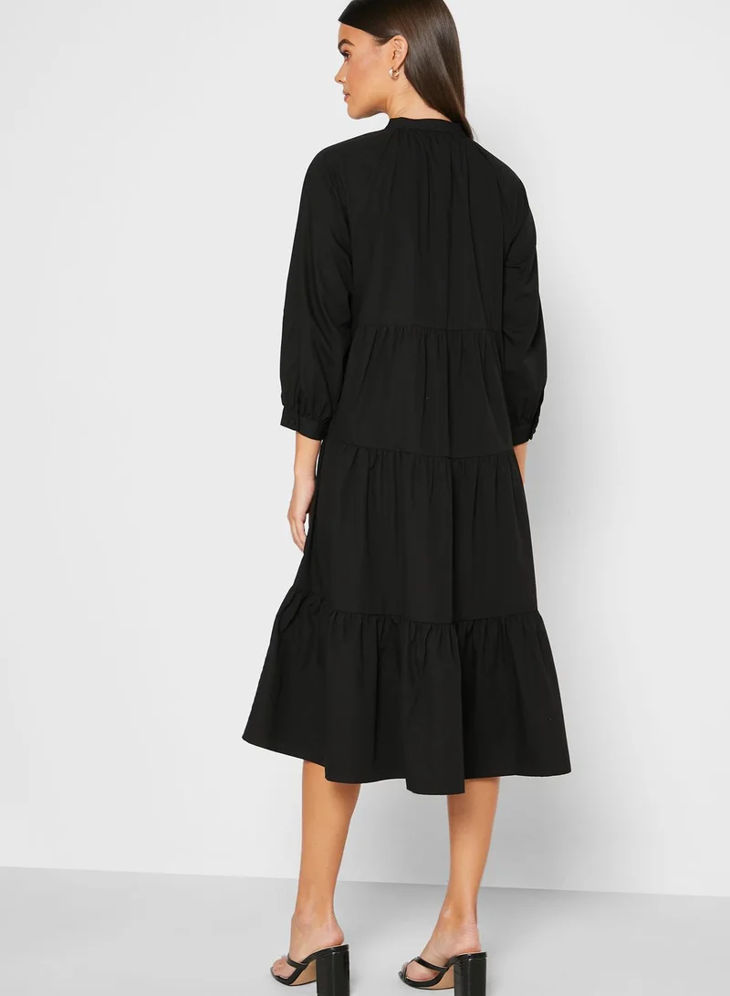 PIECES High Neck Tiered Dress