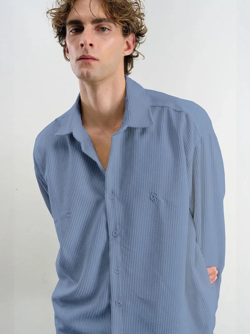 GIESTO Oversized Velvet Shirt