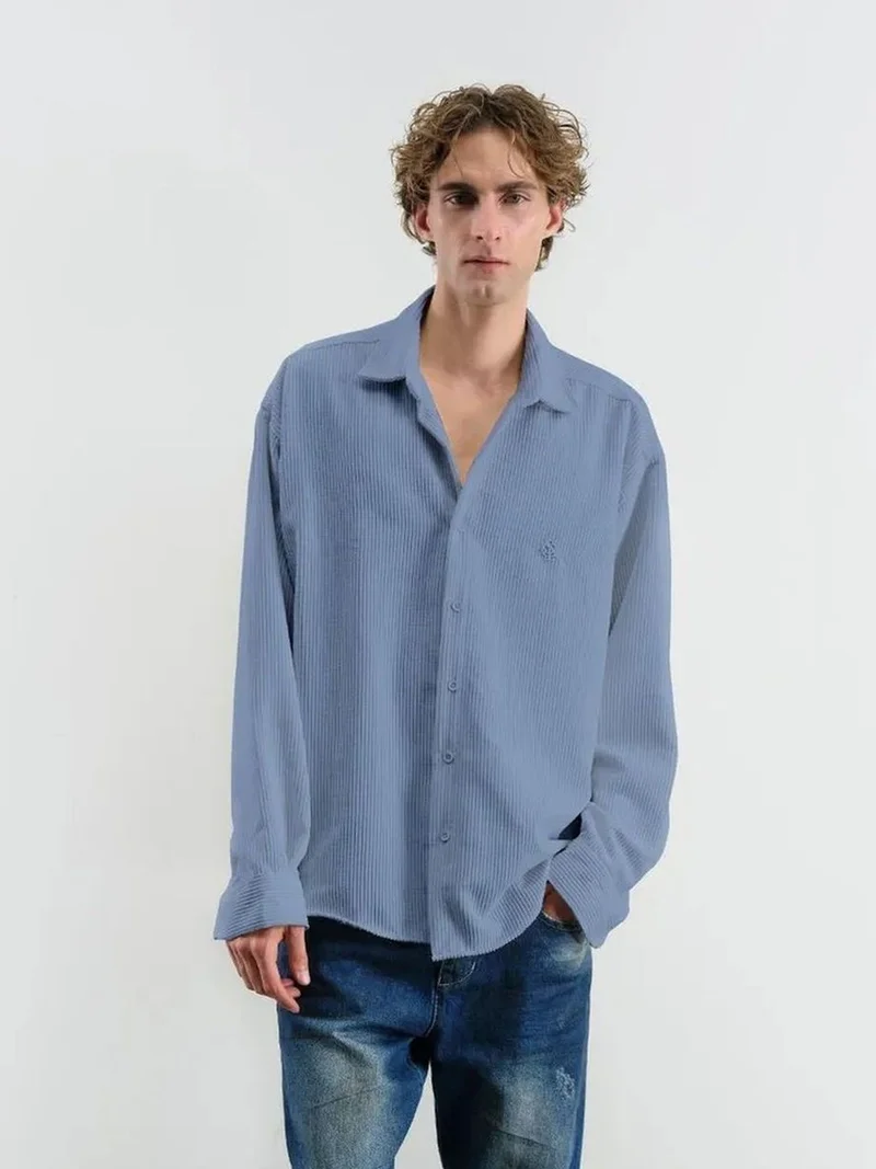 GIESTO Oversized Velvet Shirt