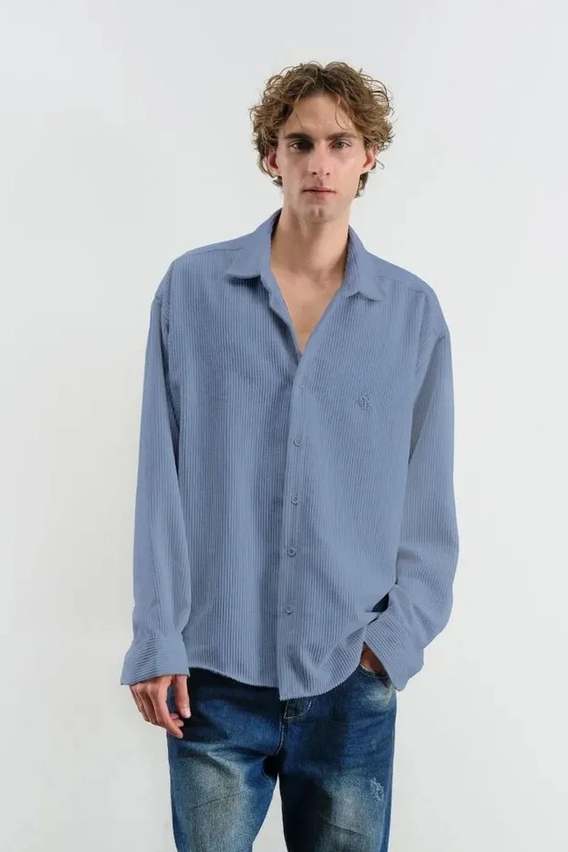 GIESTO Oversized Velvet Shirt