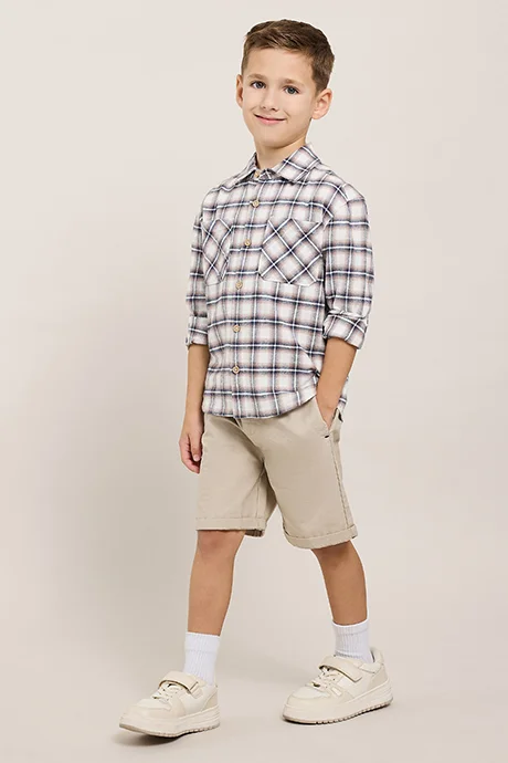 أر أند بي Solid Shorts with Drawstring Waist
