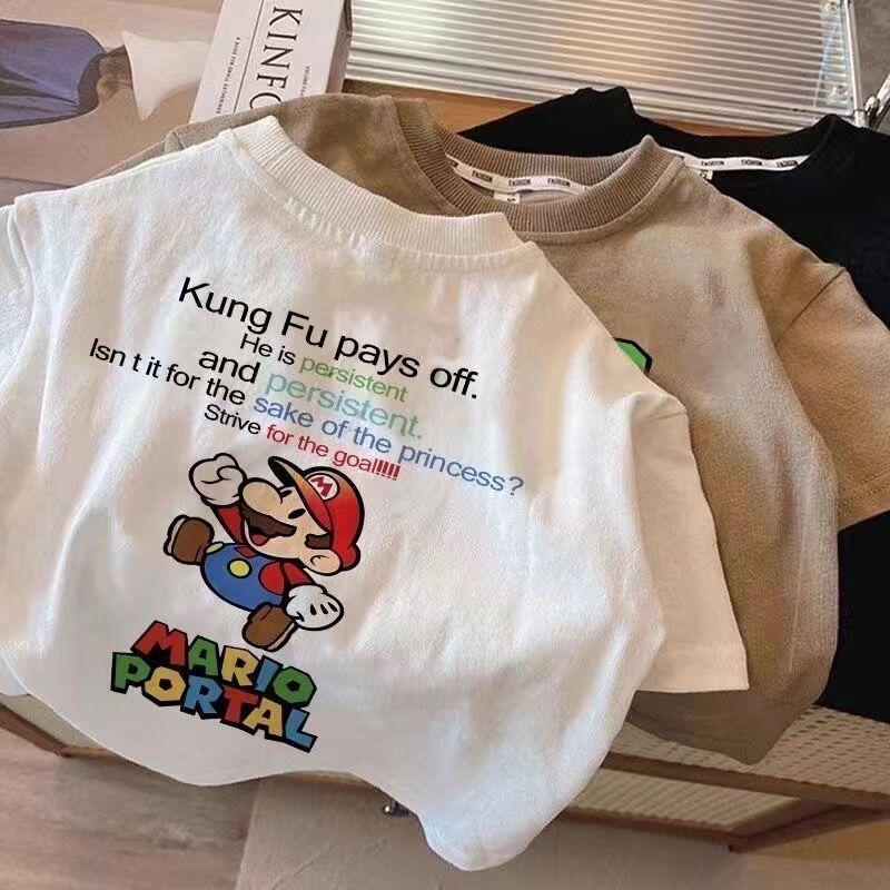 Cotton Children'S Summer Short-Sleeved T-Shirt New Korean Style Ins Baby Cartoon Printed Round Neck Half-Sleeved Top - Image 3
