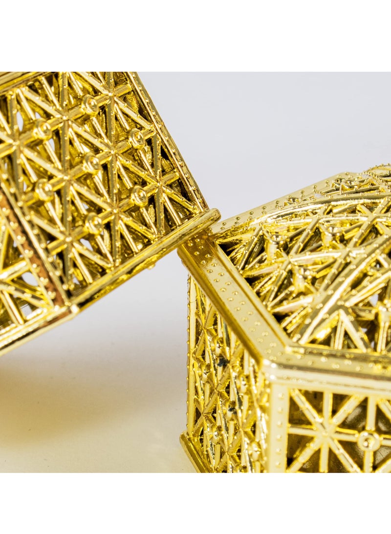 SOLARAE 12 Pcs Hexagon Candy Boxes Plastic Wedding Favor Boxes Candy Hollow Jars Candy Storage Boxes Gift Boxes for Wedding Baby Shower Birthday Party,Hexagon Gold - Image 4