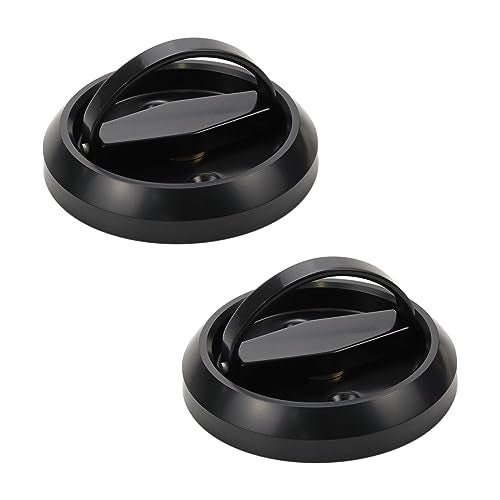 FarBoat 2pcs Round Embeded Hidden Concealed Handles Recessed Flush Pulls for Cabinet Door Closet Cupboard (74mm/2.9inch OD Black) - Image 1