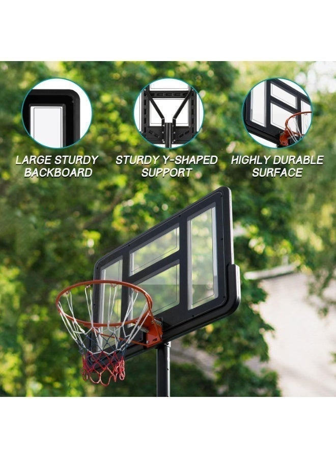 Pikengenus 10FT Adjustable Height Portable Basketball Hoop 4.2-10ft Adjustable Height 44 Inch Shatterproof Backboard Fillable Base with 2 Wheels for Kids Youth and Adults in Backyard Driveway - Image 3