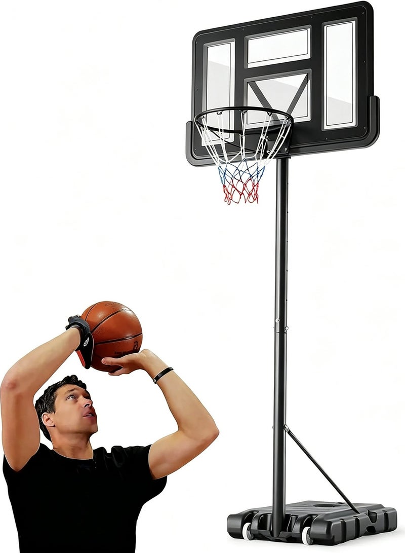 Pikengenus 10FT Adjustable Height Portable Basketball Hoop 4.2-10ft Adjustable Height 44 Inch Shatterproof Backboard Fillable Base with 2 Wheels for Kids Youth and Adults in Backyard Driveway - Image 1