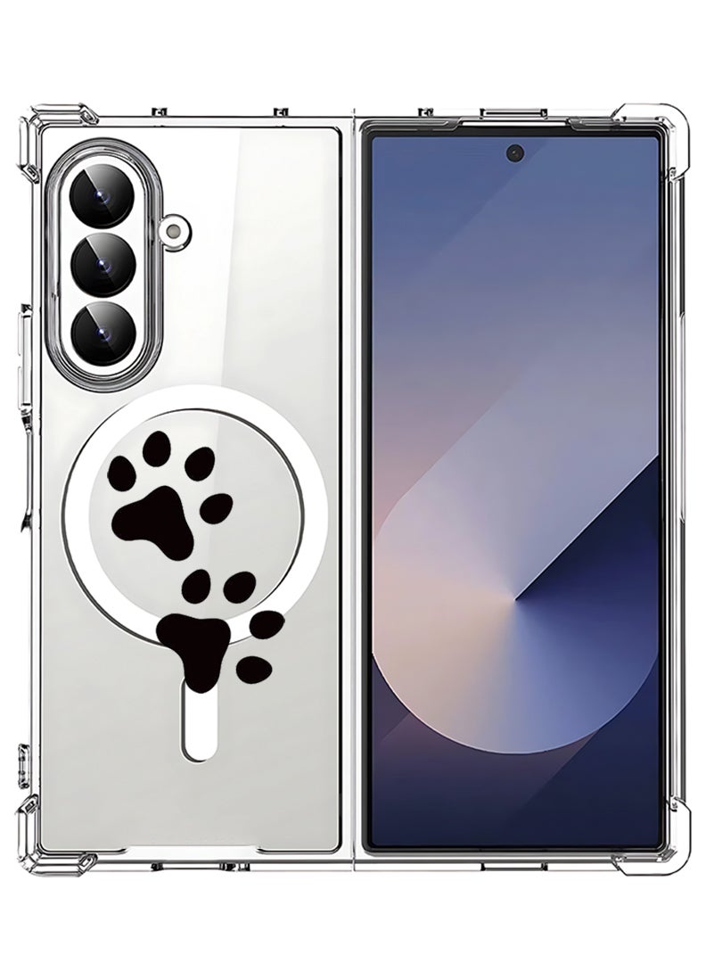 Theodor Magnetic Case for Samsung Galaxy Z Fold 7 Compatible with MagSafe Wireless Charging, Shockproof Phone Bumper Cover Paw - Image 1