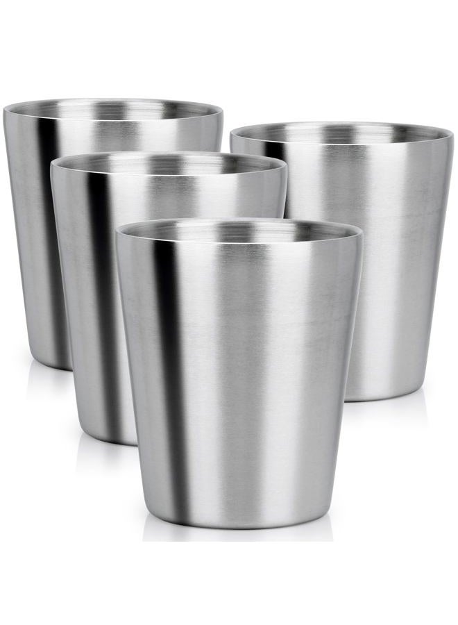 Beasea Stainless Steel Cups 8.8 oz, 4 Pack Small Stainless Steel Tumbler Bulk Stackable Insulated Mini Cups for Drinking Double Wall Metal Glasses Tin Cups for Office Home Party Camping - Image 1