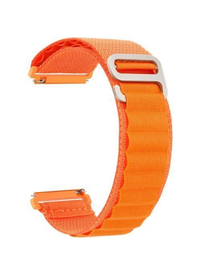 Generic - Bold Bands 20mm Stretch Nylon Metal Alpine Loop Woven Strap For Amazfit Bip U Pro / Bip / Bip Lite / Bip S / Bip S Lite / Bip U With Titanium G Hook Orange - Image 1