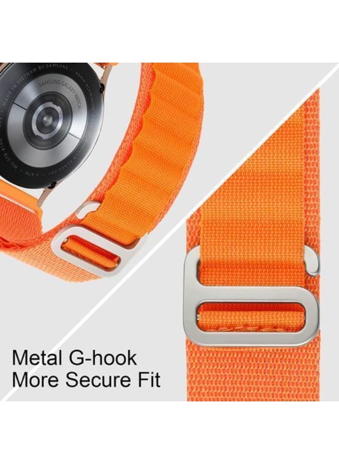 Generic - Bold Bands 20mm Stretch Nylon Metal Alpine Loop Woven Strap For Amazfit Bip U Pro / Bip / Bip Lite / Bip S / Bip S Lite / Bip U With Titanium G Hook Orange - Image 1