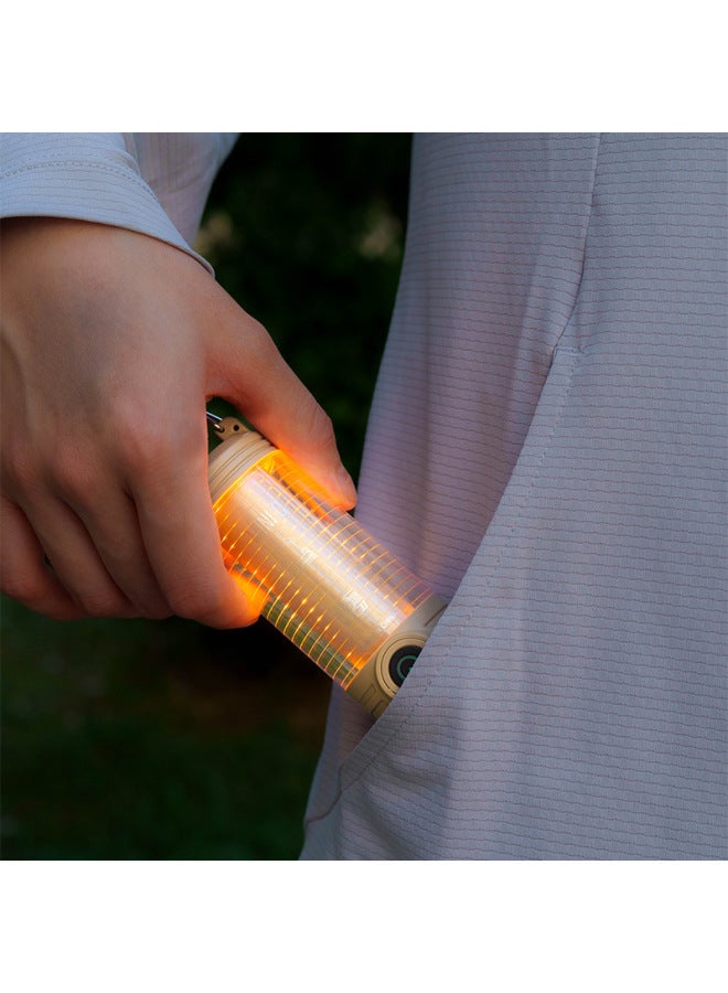 Camping Light Camping Light Portable Type-c Charging Portable Light Atmosphere Long Life Waterproof Outdoor Flashlight-Color:Khaki - Image 4