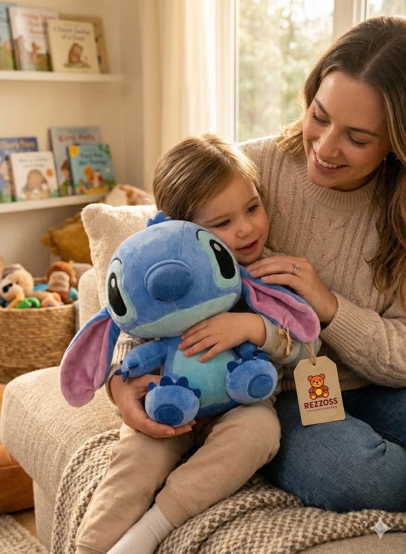 Plush Toy Stitch Soft Doll 11 Inch – Fluffy Blue Alien Stuffed Animal for Kids | Cute Lilo & Stitch Character Doll with Big Ears | Soft Cuddly Bedtime Pillow Buddy | Best Birthday Gift for Boys & Girls - Image 4
