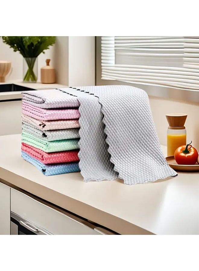 3PCS Magic Cleaning Cloth Fish Scale Glass Window Mirror Traceless Reusable Random Color - Image 2