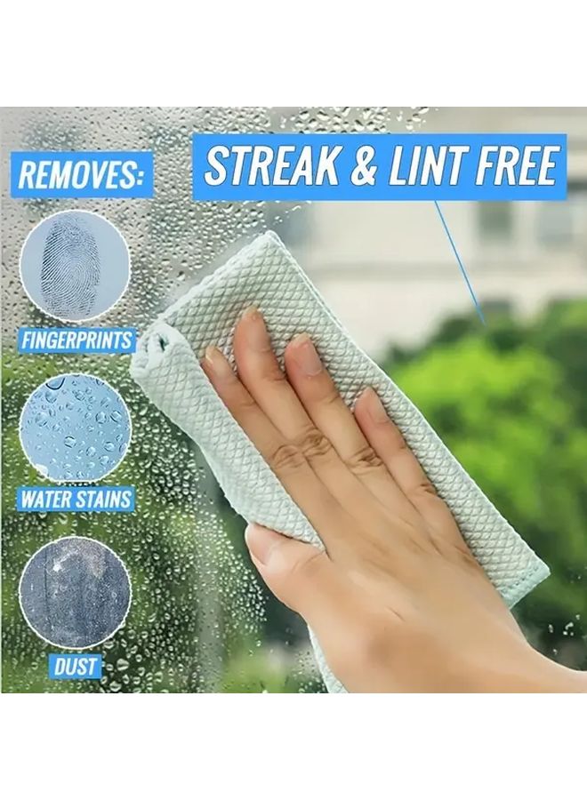 3PCS Magic Cleaning Cloth Fish Scale Glass Window Mirror Traceless Reusable Random Color - Image 1