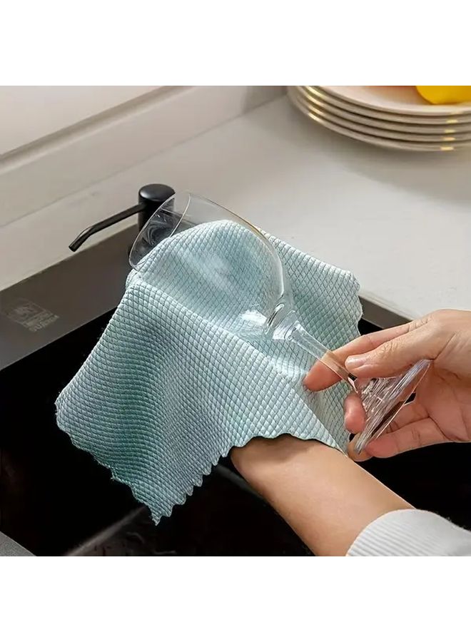 3PCS Magic Cleaning Cloth Fish Scale Glass Window Mirror Traceless Reusable Random Color - Image 4