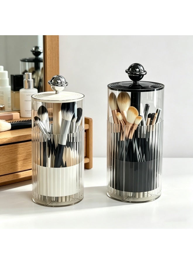 MAANGE Makeup Brush Organizer, Automatic Lift-and-Press Storage Tube for Brushes, Suitable for Makeup Brushes, Lipsticks (Black) - Image 4
