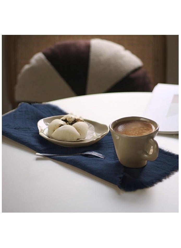 Hoasis 12 Pcs Cotton Linen Napkins 43 * 43cm Wrinkled Dinner Napkins, Washable Rustic Dinner Napkins Cloth, Handmade Fringed Cloth Napkins for Home, Wedding and Parties, Color: Navy Blue - Image 5