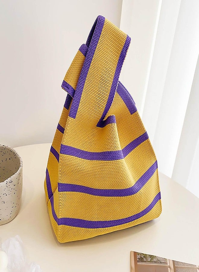 XINHONGJIN 3 Pieces Women's Pocket Handbags Cute Knot Cufflinks Tote Bag, Suitable for all occasions (yellow) - Image 3