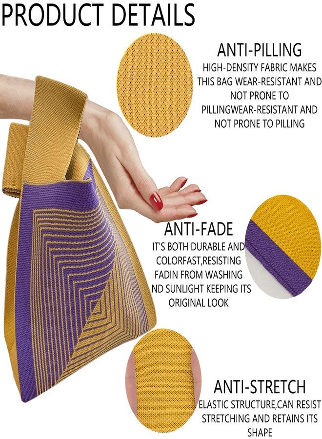 XINHONGJIN 3 Pieces Women's Pocket Handbags Cute Knot Cufflinks Tote Bag, Suitable for all occasions (yellow) - Image 2