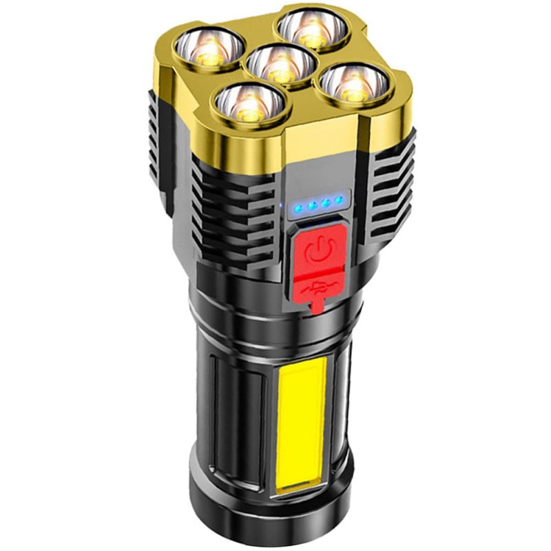 مصباح يدوي LED قابل لإعادة الشحن، 5 مصابيح LED عالية السطوع، مصباح تخييم محمول للخارج، 4 أوضاع - Image 2