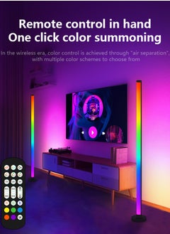 JoyousSto 2 PCS LED Corner Lamp for Living Room - 10W Color Changing Lamp, Corner Floor Lamp with APP and Remote Control, RGB Corner Floor Lamp with Dimmable Music Sync Timer for Living Room, Bedroom, Gaming Room  - Image 1