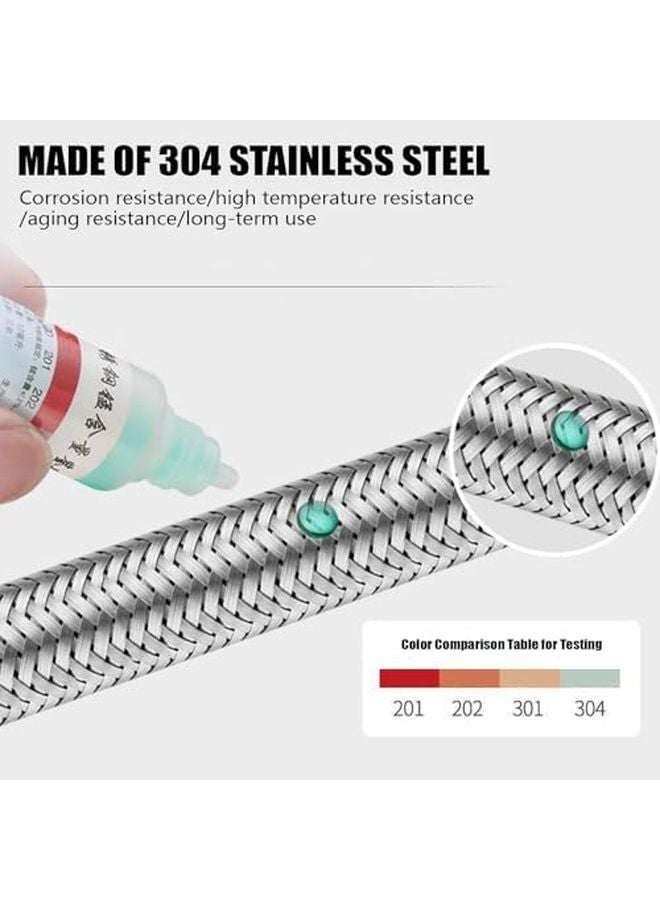 خرطوم مرن للماء بسلك 4 نقاط مع وصلة ممدودة لأنابيب تسخين المياه بطول 400 سم - Image 4