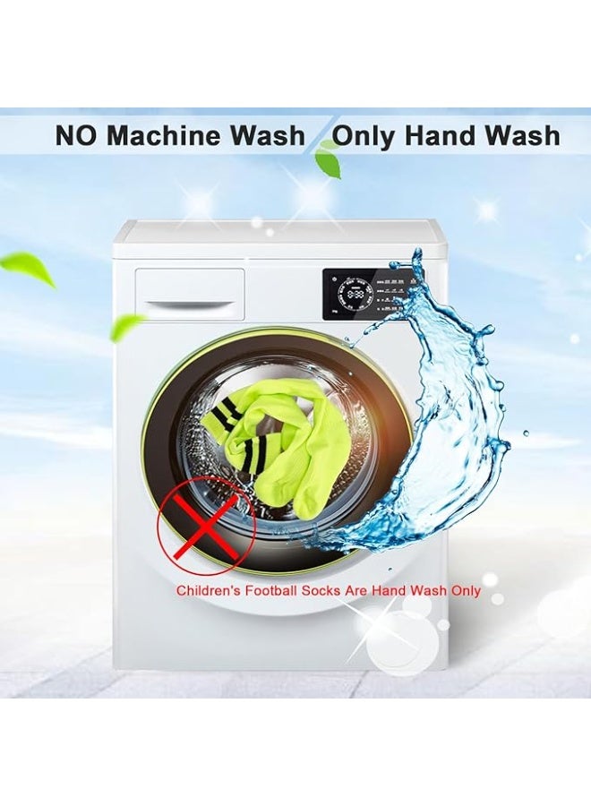 FAYET 4 Pairs Kids Soccer Socks Set, 4 Colors Breathable Knee High Football Socks for Boys Girls Ages 5-12, Striped Sports Tube Socks for Training, Running, Daily Wear (Style 2) - Image 5