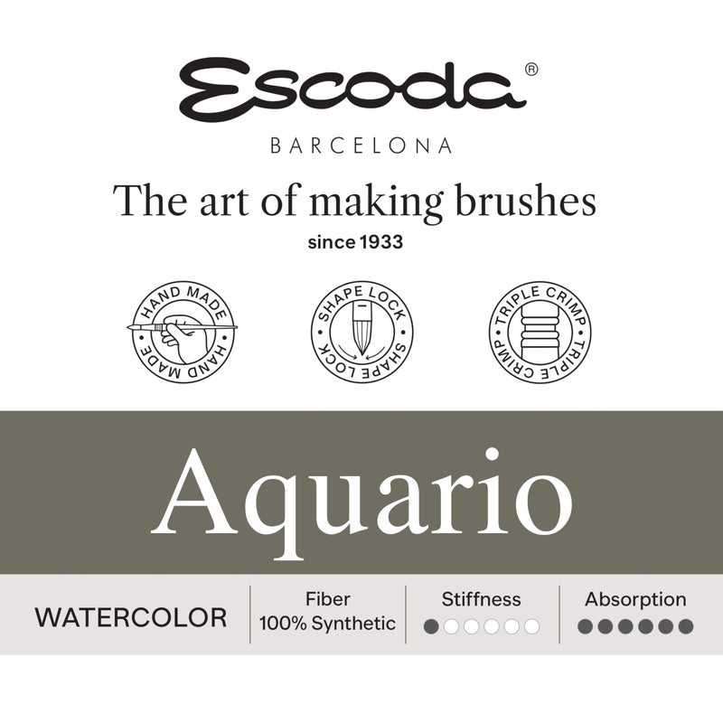 Escoda Signature Series Artist Watercolor Brush Set, Joseph Zbukvic Set #2, Aquario Squirrel, Size ( Round Mop) 14, 18 - Image 5