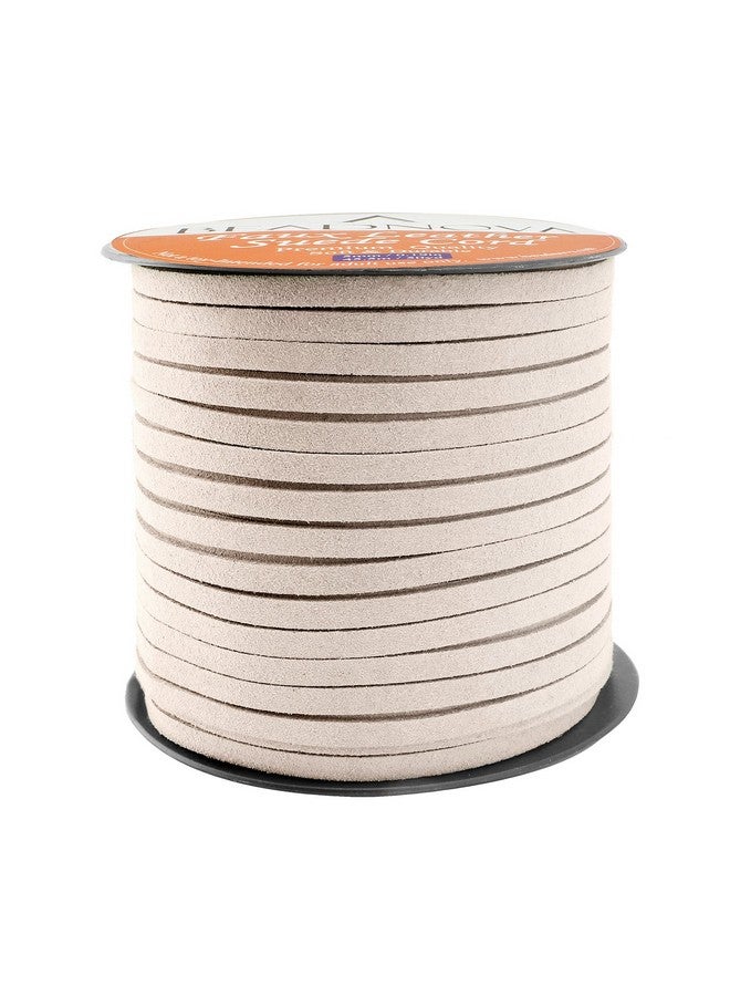 BEADNOVA 5Mm Flat Leather Cord Faux Suede Cord 50 Yards Roll Spool For Necklace Bracelet Jewelry Making (Cream White) - Image 1