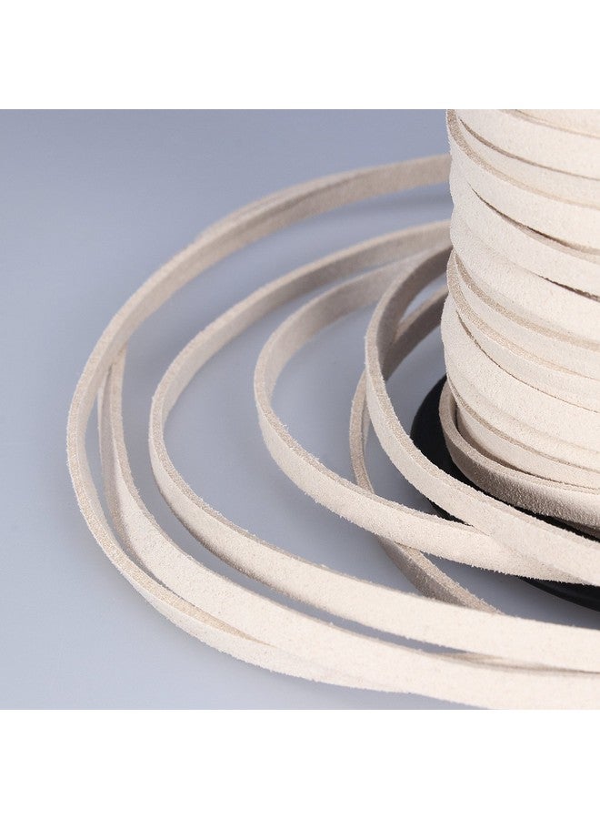 BEADNOVA 5Mm Flat Leather Cord Faux Suede Cord 50 Yards Roll Spool For Necklace Bracelet Jewelry Making (Cream White) - Image 3