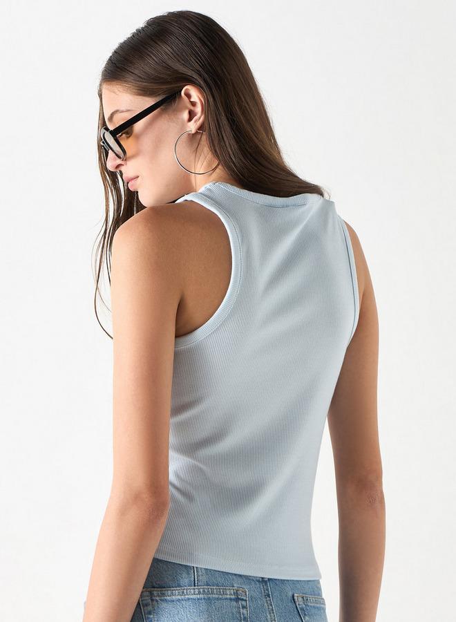 SP Characters Embossed Minnie Mouse Sleeveless Tank Top with Crew Neck - Image 3