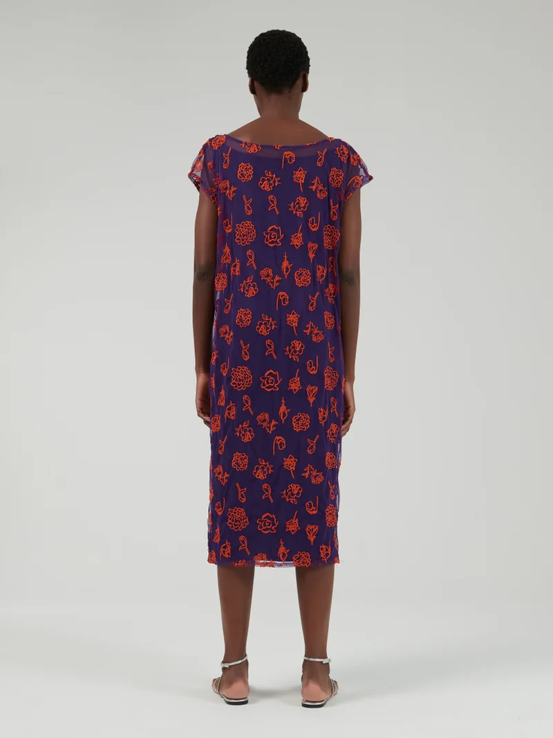 leem Mesh Embroidered Kaftan