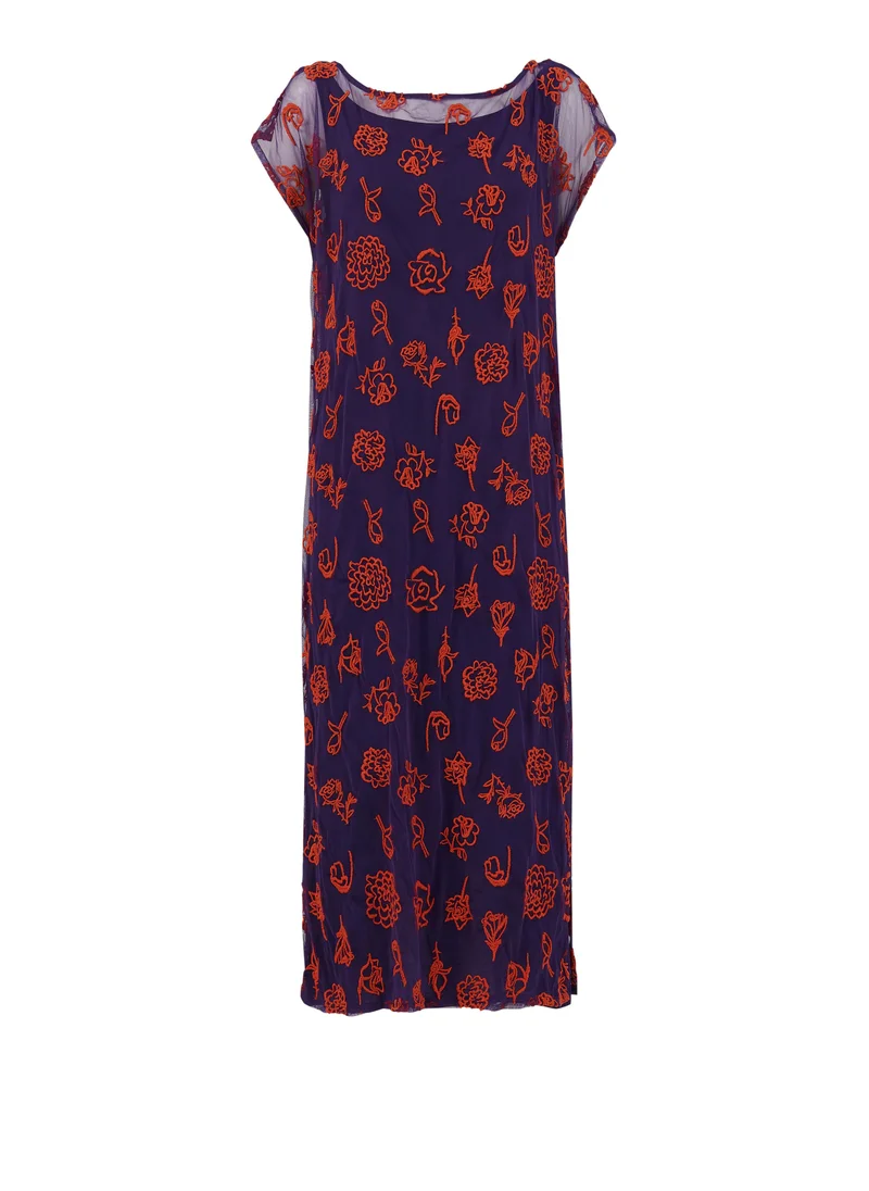 leem  Mesh Embroidered Kaftan - Shorter length for Women | Best Price UAE