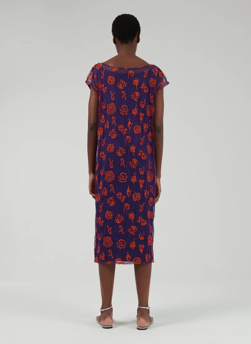 leem Mesh Embroidered Kaftan - Shorter length