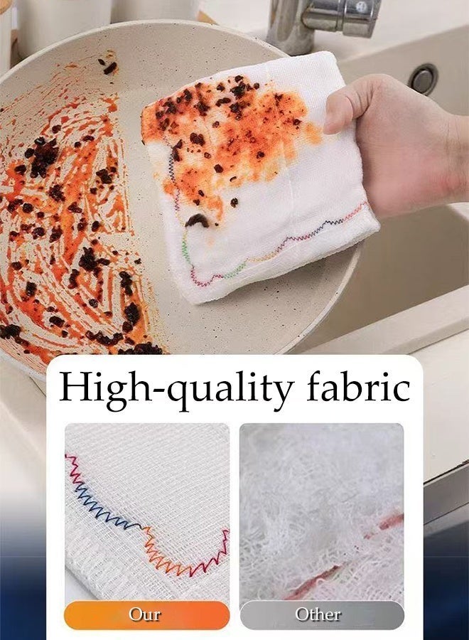 DUNISO 8 Pcs Oil Free Cotton Yarn Dish Cloth,Reusable Dishwashing Towel, Kitchen Household Cleaning Cloths,Grease Separating,Highly Absorbent,for Washing Dishes, Glass,Tables,25*25cm ﻿ - Image 4