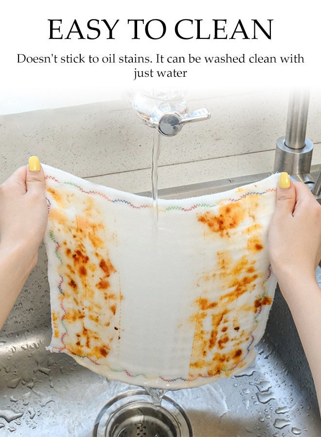 DUNISO 8 Pcs Oil Free Cotton Yarn Dish Cloth,Reusable Dishwashing Towel, Kitchen Household Cleaning Cloths,Grease Separating,Highly Absorbent,for Washing Dishes, Glass,Tables,25*25cm ﻿ - Image 5