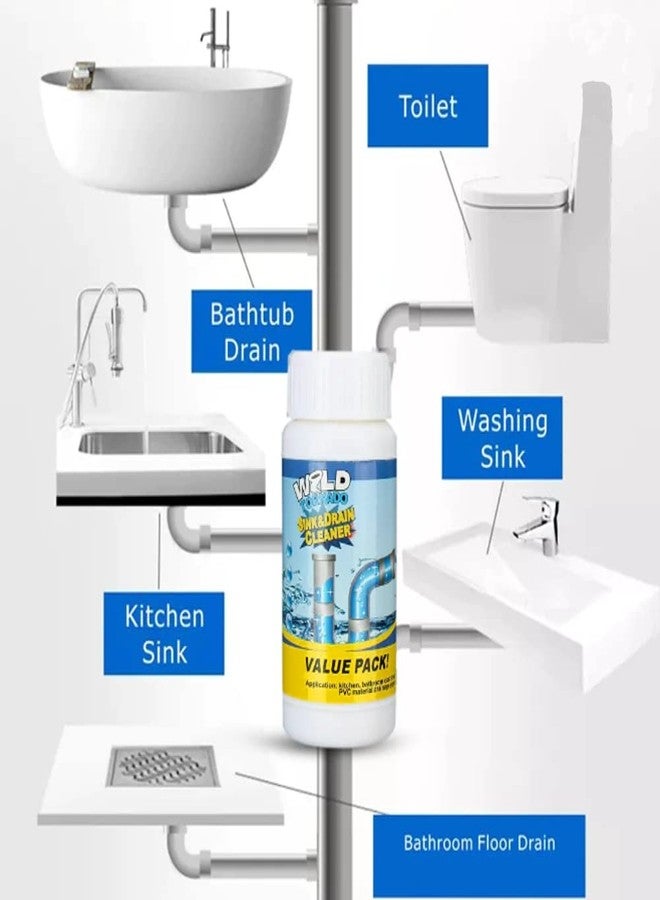 Newvent® Tornado Sink & Drain Pipe Cleaner Powder | Powerful and Clog Remover Sink Cleaning Powder | Unclog Blockage in Toilets, Washbasin, Tanks (100 Gram) - Image 5