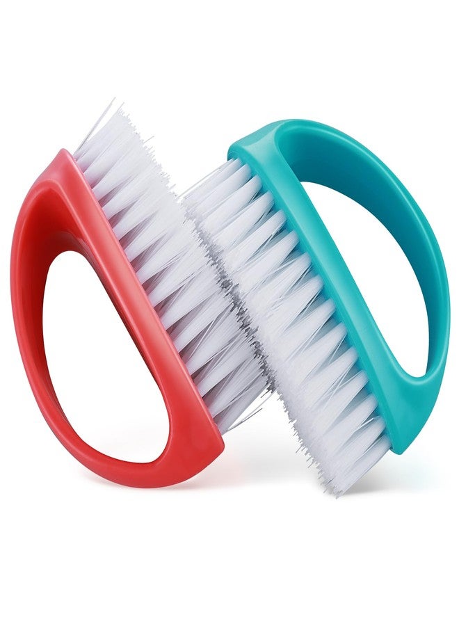 Amaxiu Hand Nail Brushes, 2pcs Grip Clean Heavy Duty Nail Brushes for Cleaning Fingernails Nylon Firm Stiff Bristles Deep Clean Scrubber for Mechanics Gardeners Hand Under Nails Toes(Red, Blue) - Image 1