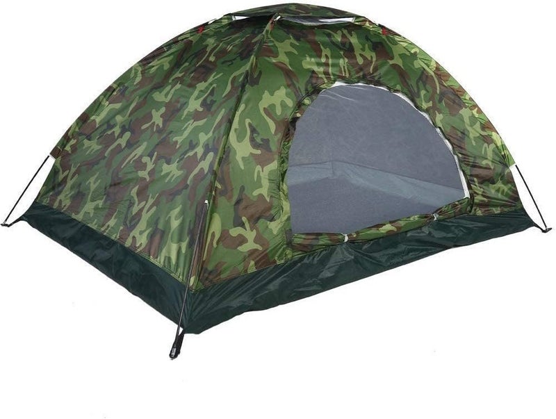 R Runilex Polyester Military Design Dome Tent for Picnic Camping Outdoor Portable and Foldable Waterproof 6 Person Tent (Army Green, 200 x 250 x 150 cm) - Image 1