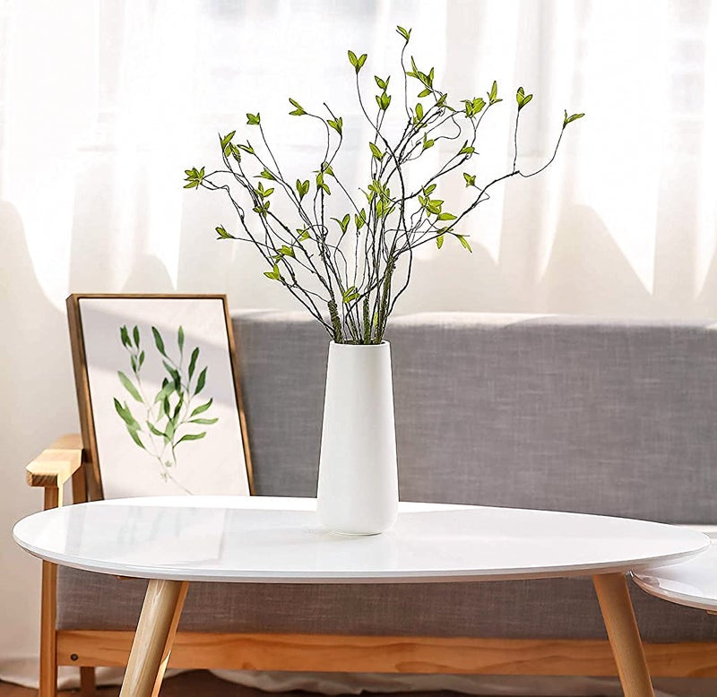 D'vine Dev 11 Inch Ceramic Flower Vase Matte Finishing, Minimalist Design for Home Décor, Bedroom, Living Room, Centerpieces, Office, White, VS-XH-D-2 - Image 5