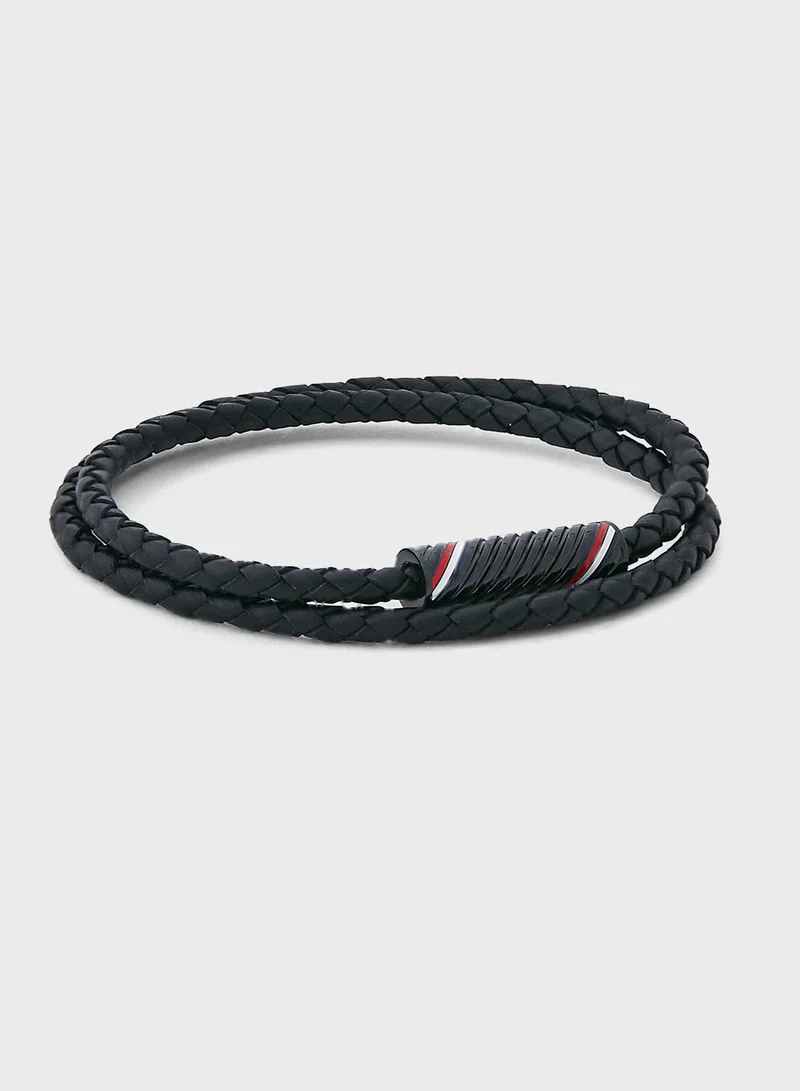 TOMMY HILFIGER Double Wrap Braided Bracelet