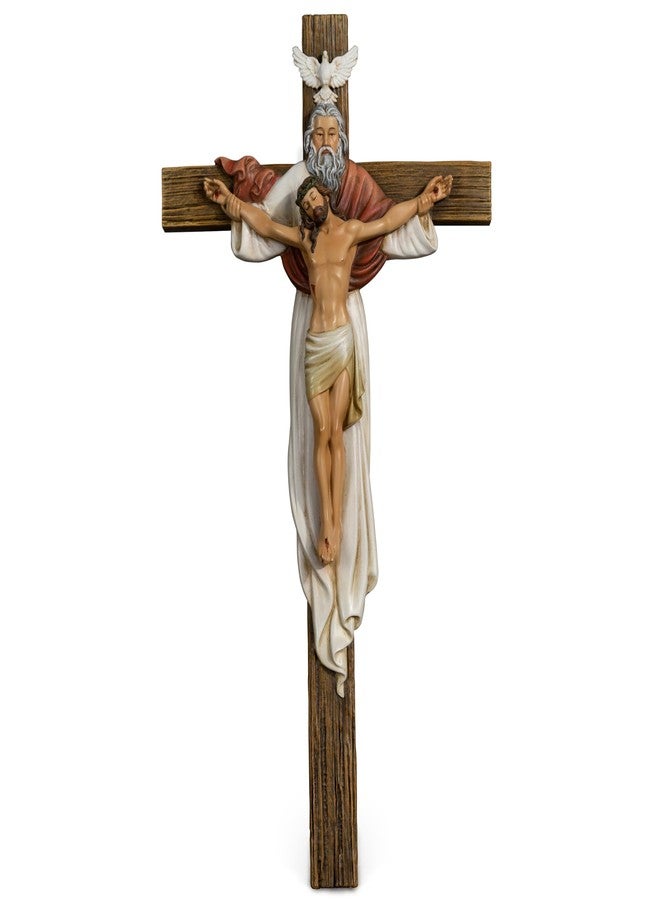 BC BUILDCLASSIC BC Catholic Holy Trinity Wall Cross, 12"H Crucifix Wall Cross, Jesus Christ Inspirtional Home Décor, Devoutional Gift, Christian Decoration for Home Church Office, Renaissance Sculpture Hand Painted by Buildclassic - Image 1