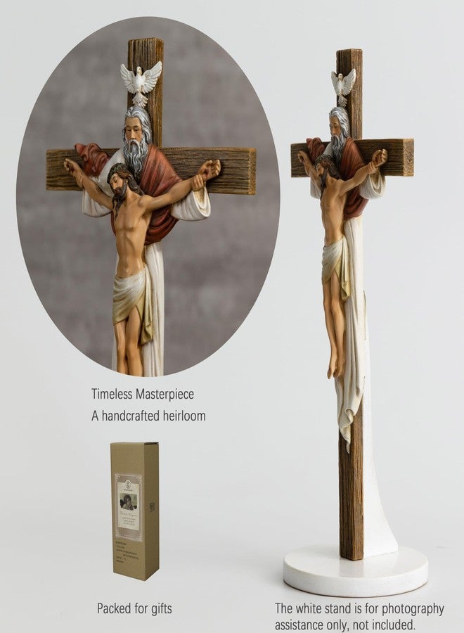 BC BUILDCLASSIC BC Catholic Holy Trinity Wall Cross, 12"H Crucifix Wall Cross, Jesus Christ Inspirtional Home Décor, Devoutional Gift, Christian Decoration for Home Church Office, Renaissance Sculpture Hand Painted by Buildclassic - Image 4